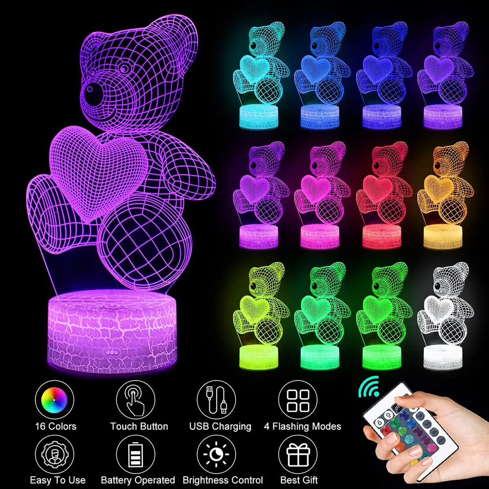 3D Lamp Acrylic USB LED Night Lights Neon Sign Lamp Decorations For Home Bedroom